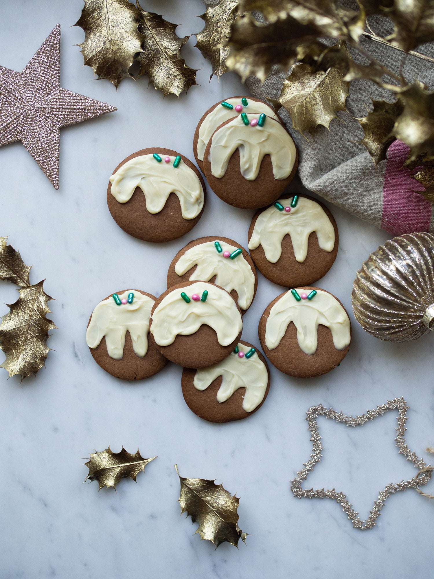 Chocolate Christmas Pudding Cookies.